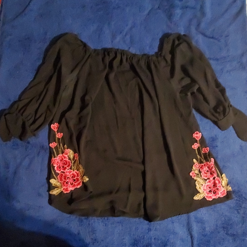 Off Shoulder Black Top
